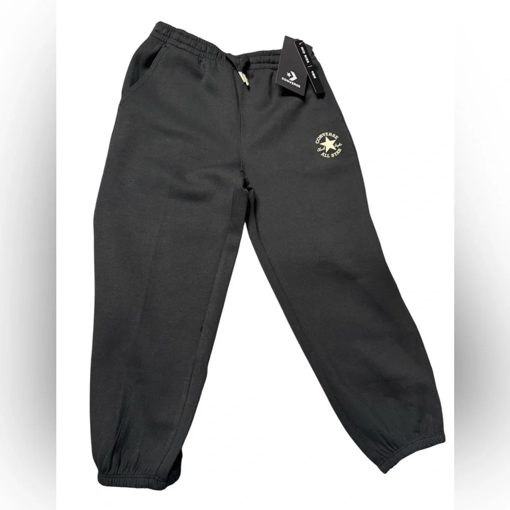 Converse Kids Black Joggers Classic Sweatpants Size XS, NWT